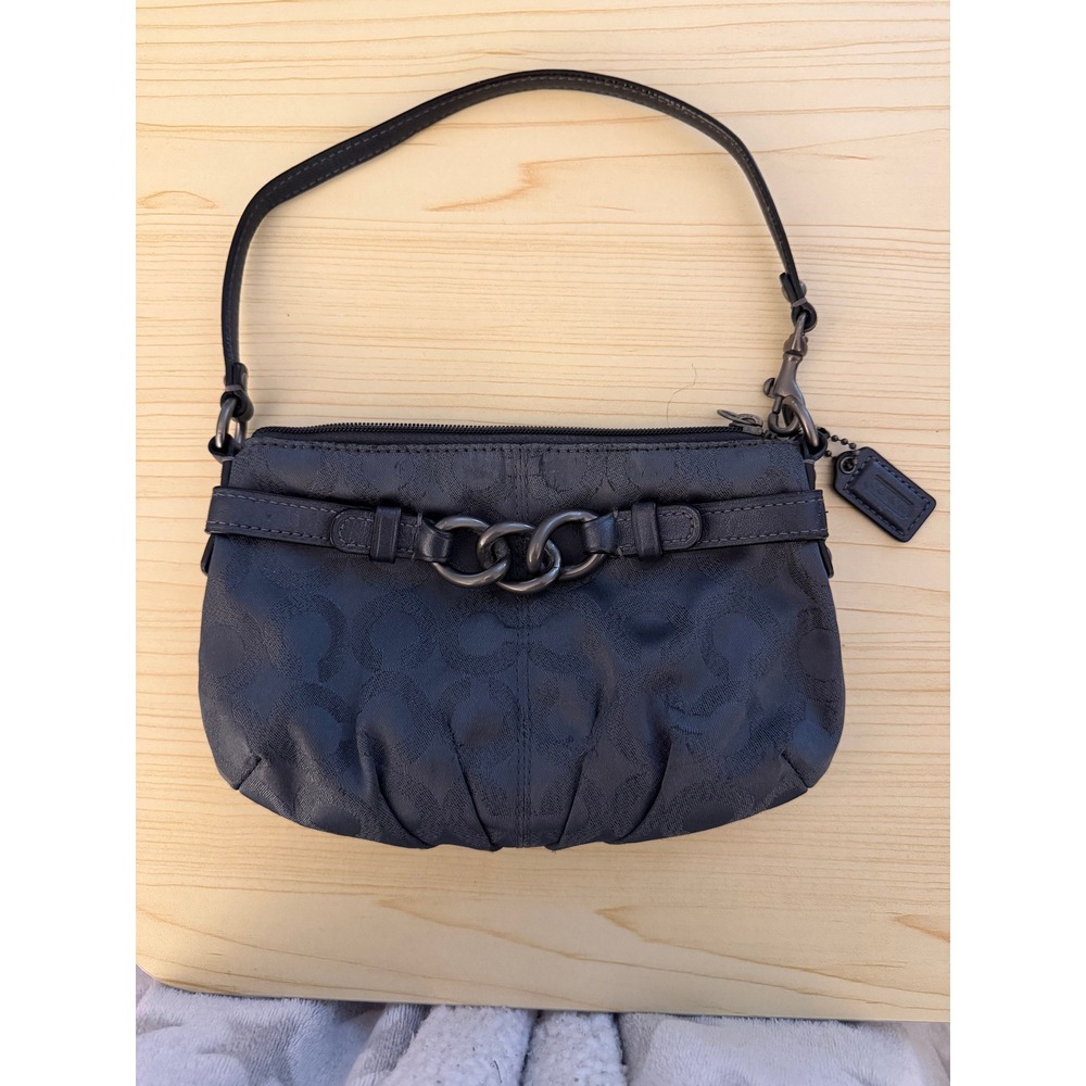 Coach Brook Op Art wristlet  with gunmetal hardware